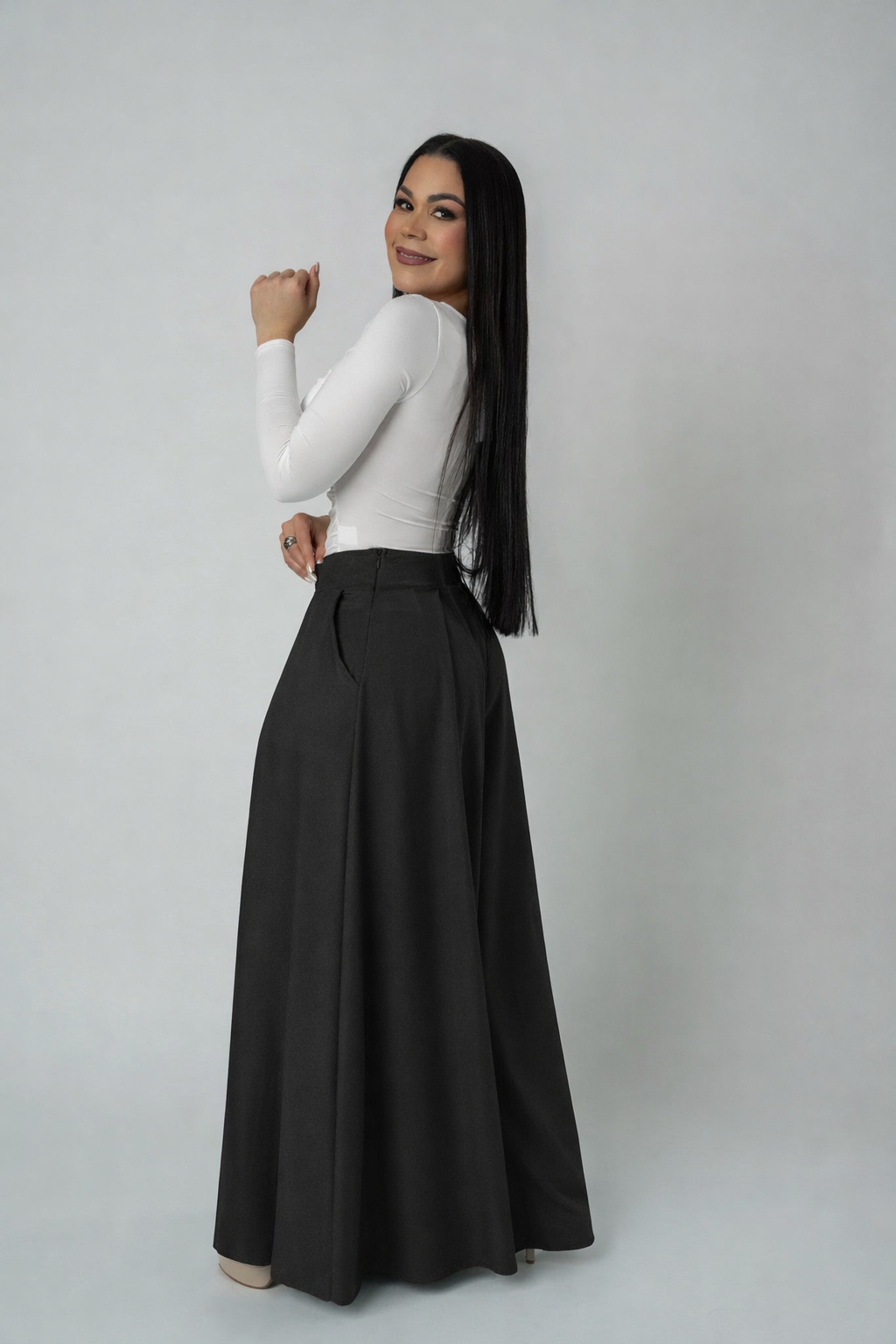 Women's Wide-Leg Palazzo Trousers with Pockets