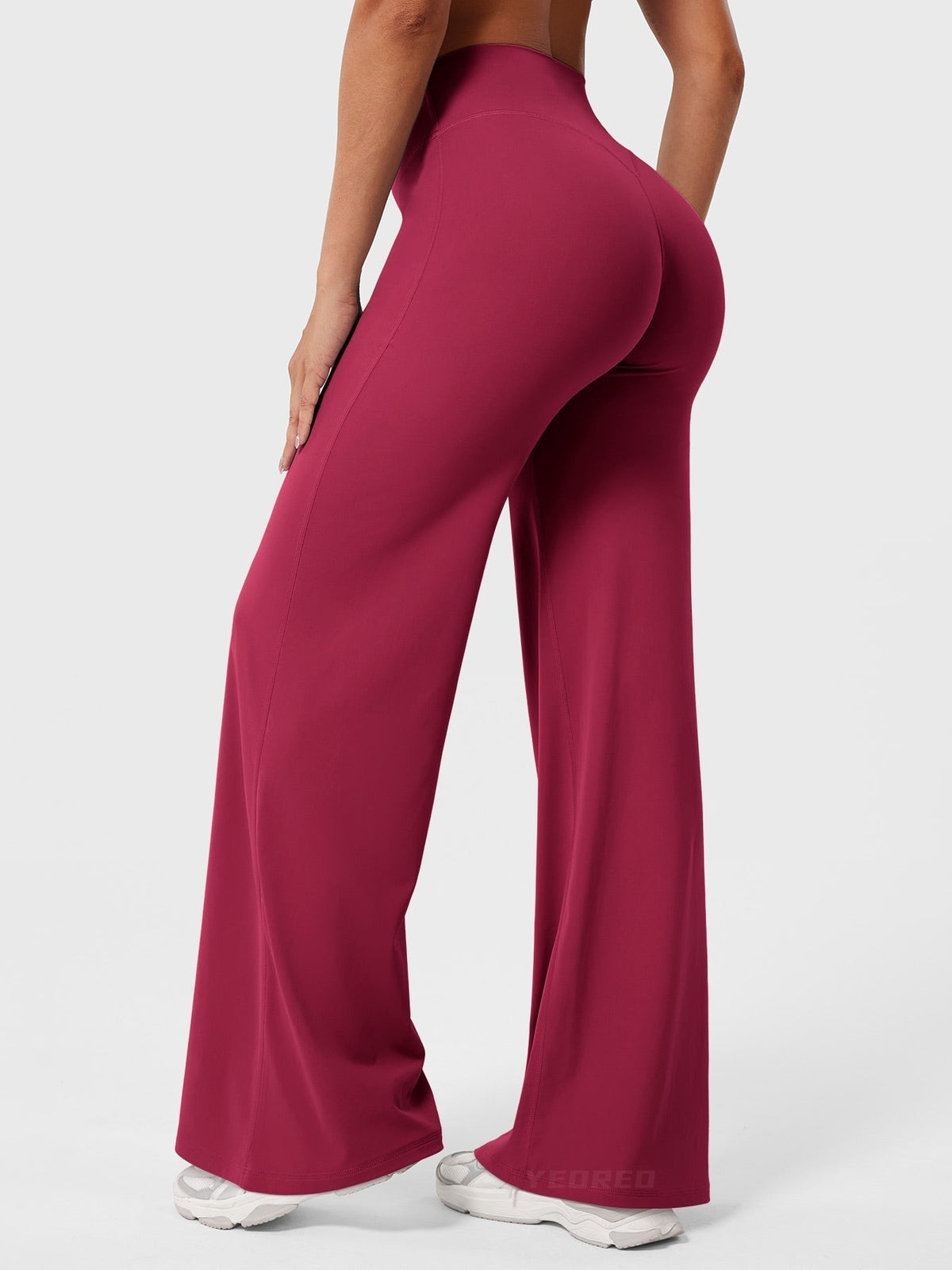 Women's High-Waist Stretch Wide Leg Flared Trousers