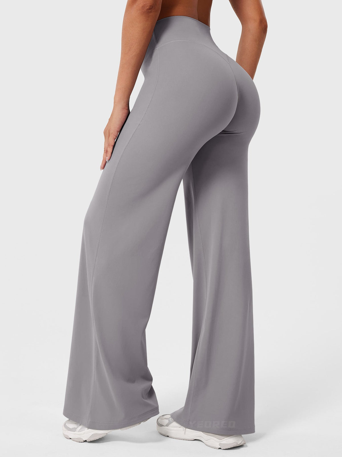 Women's High-Waist Stretch Wide Leg Flared Trousers