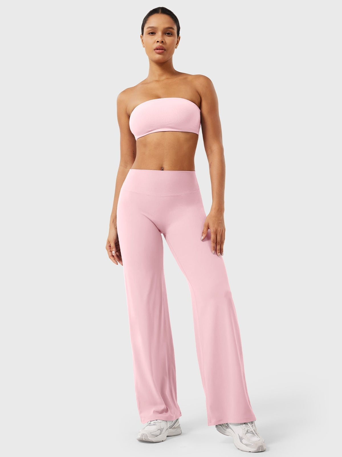 Women's High-Waist Stretch Wide Leg Flared Trousers