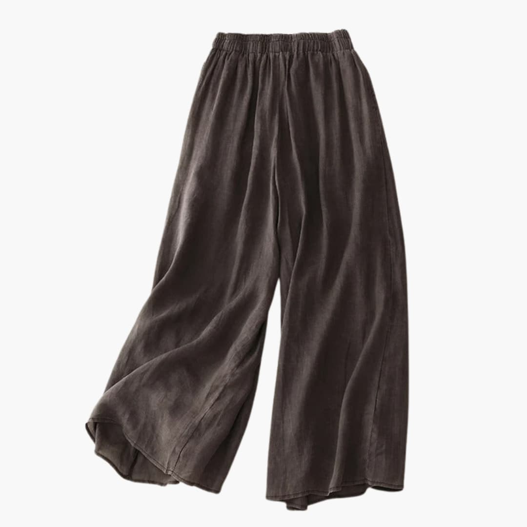 Women's Elasticated Waist Wide-Leg Culotte Trousers