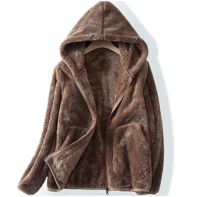 Women's Fleece Zip-Up Hoodie with Patch Pockets