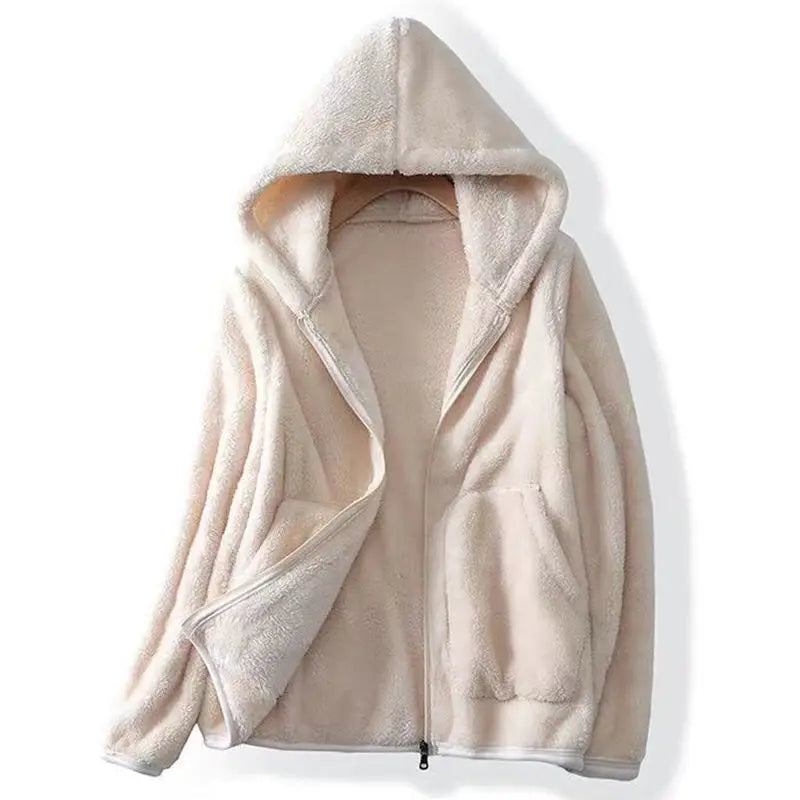 Women's Fleece Zip-Up Hoodie with Patch Pockets